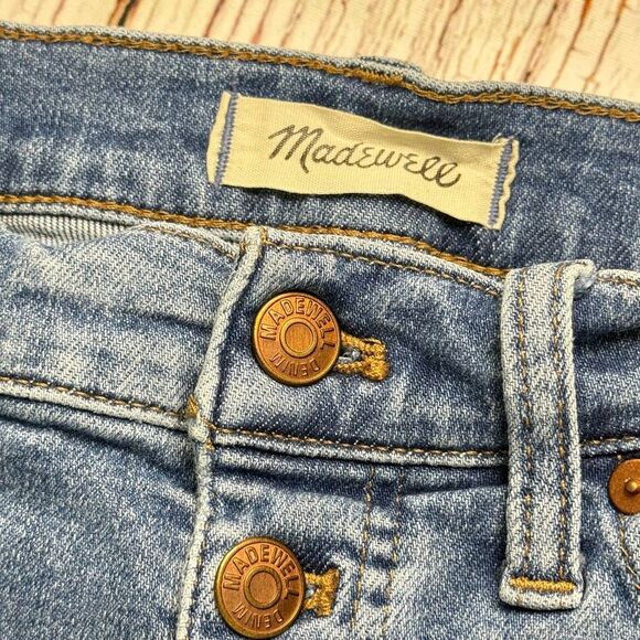 Madewell Women 9" Mid-Rise Skinny Crop Jeans Button Front 29 - Picture 9 of 9